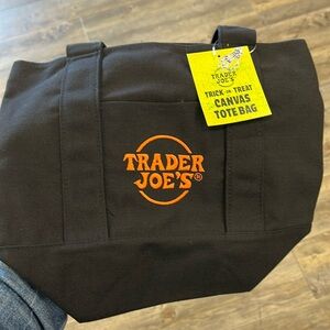 NWT Trader Joe's Black & Orange Canvas Mini Tote